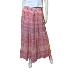 Y2K Ralph Ralph Lauren Silk Maxi Skirt L Paisley Crepe Preppy Heritage 100% Silk